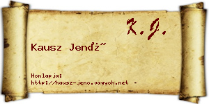 Kausz Jenő névjegykártya